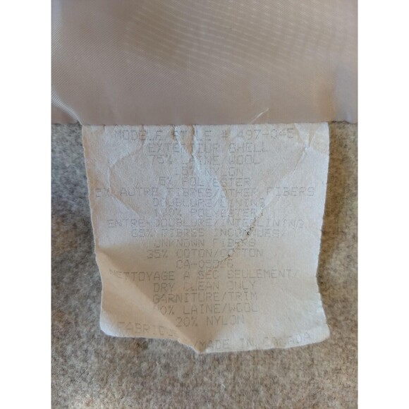 VTG Wool Womens Coat- Embroidery Bears- E&J/LA Mode- Sz L- Oatmeal- Canada- NICE - Picture 9 of 9